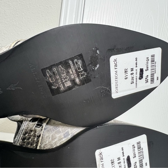 All Saints Snakeskin Print Darcy Pointed Toe Leather Booties Size 8 NWT. - Picture 12 of 13